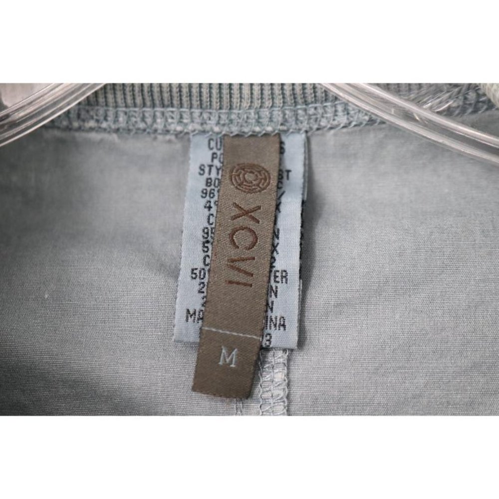 XCVI jacket women's Medium full zip two tone pockets cotton blend contrast trim - Picture 3 of 13